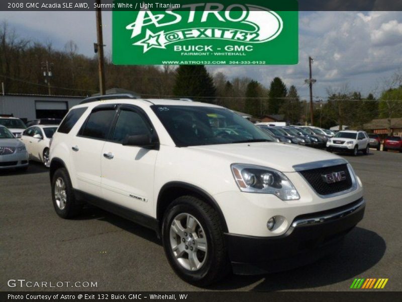 Summit White / Light Titanium 2008 GMC Acadia SLE AWD