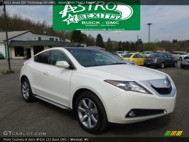 Aspen White Pearl / Taupe 2011 Acura ZDX Technology SH-AWD