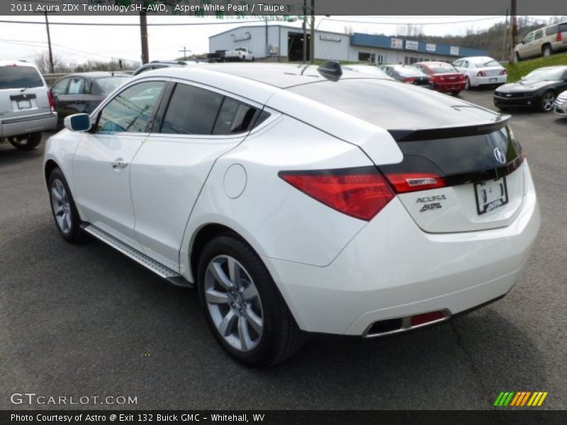 Aspen White Pearl / Taupe 2011 Acura ZDX Technology SH-AWD