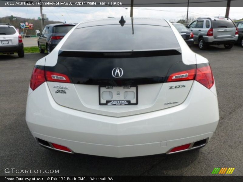 Aspen White Pearl / Taupe 2011 Acura ZDX Technology SH-AWD