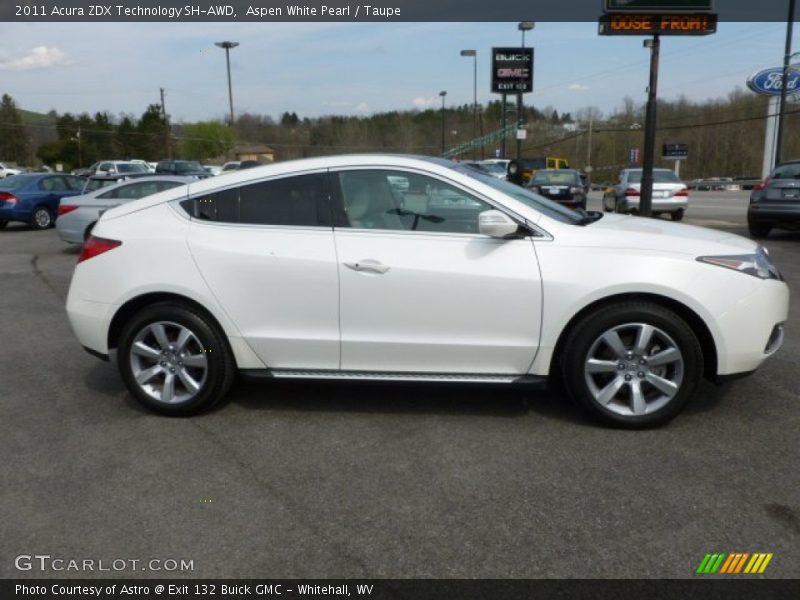 Aspen White Pearl / Taupe 2011 Acura ZDX Technology SH-AWD