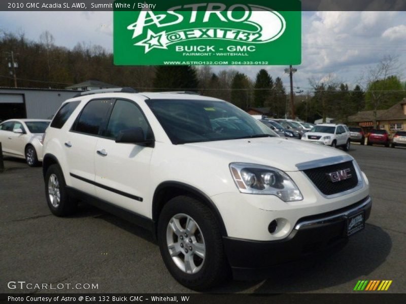 Summit White / Ebony 2010 GMC Acadia SL AWD