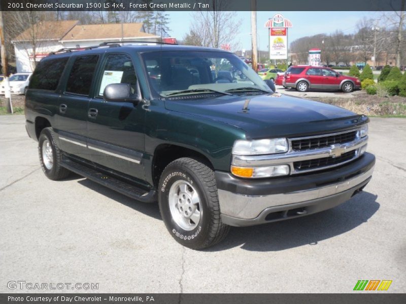Forest Green Metallic / Tan 2001 Chevrolet Suburban 1500 LS 4x4