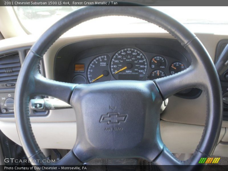 Forest Green Metallic / Tan 2001 Chevrolet Suburban 1500 LS 4x4