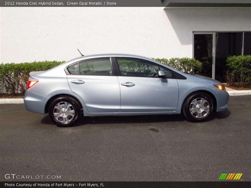 Green Opal Metallic / Stone 2012 Honda Civic Hybrid Sedan