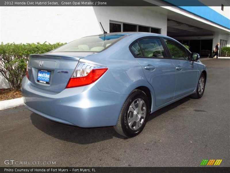 Green Opal Metallic / Stone 2012 Honda Civic Hybrid Sedan