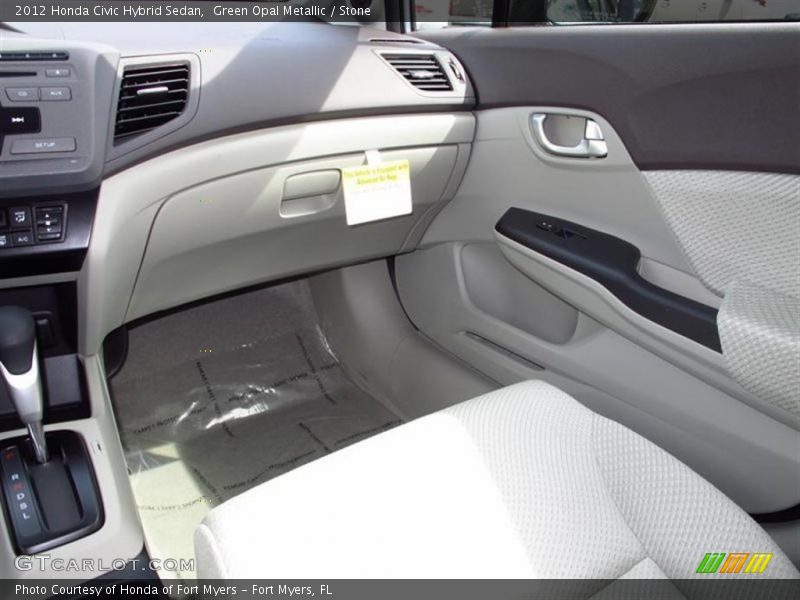 Green Opal Metallic / Stone 2012 Honda Civic Hybrid Sedan