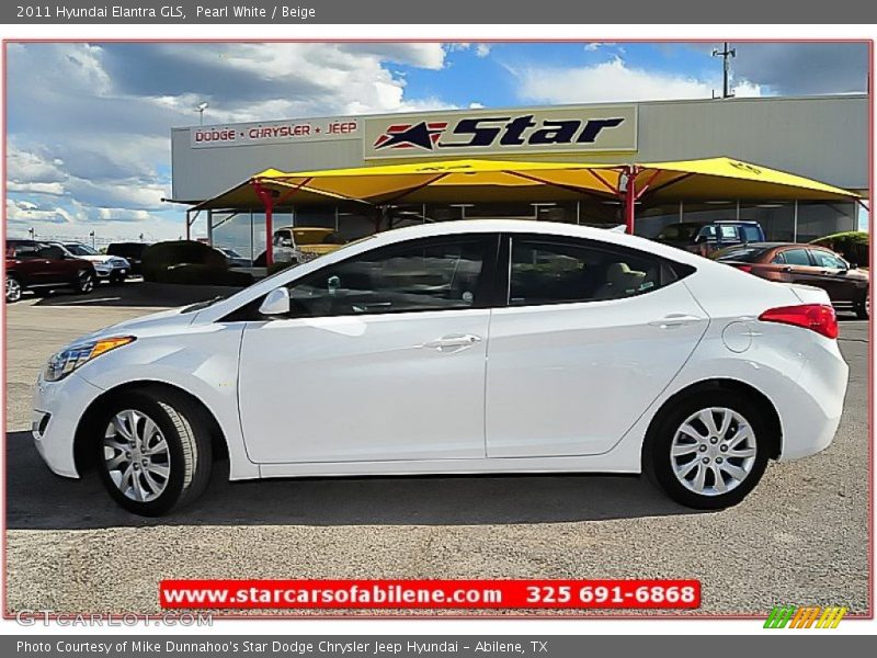 Pearl White / Beige 2011 Hyundai Elantra GLS