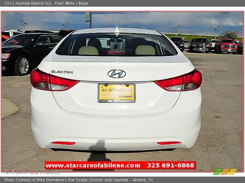 Pearl White / Beige 2011 Hyundai Elantra GLS