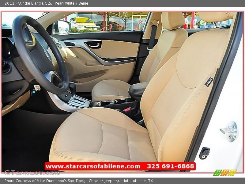 Pearl White / Beige 2011 Hyundai Elantra GLS