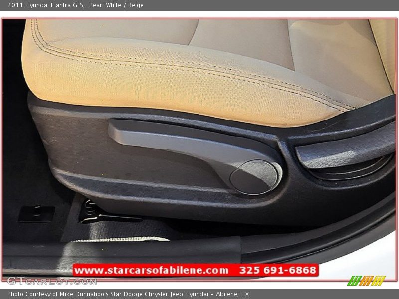 Pearl White / Beige 2011 Hyundai Elantra GLS