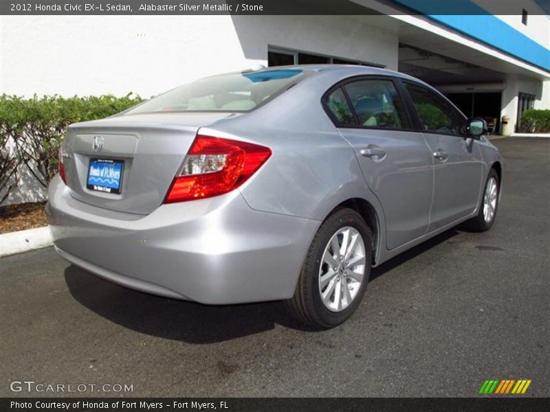 Alabaster Silver Metallic / Stone 2012 Honda Civic EX-L Sedan