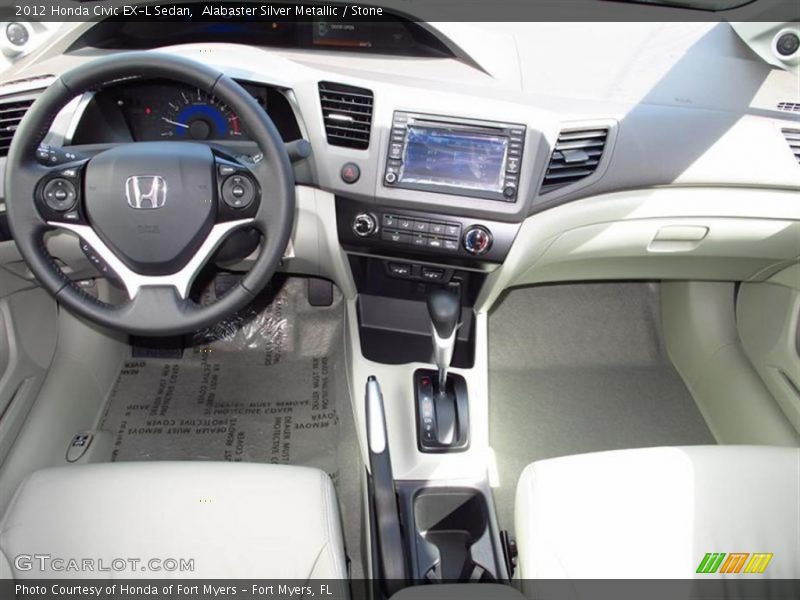 Alabaster Silver Metallic / Stone 2012 Honda Civic EX-L Sedan