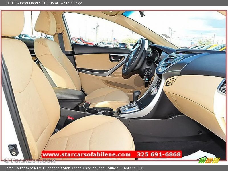 Pearl White / Beige 2011 Hyundai Elantra GLS