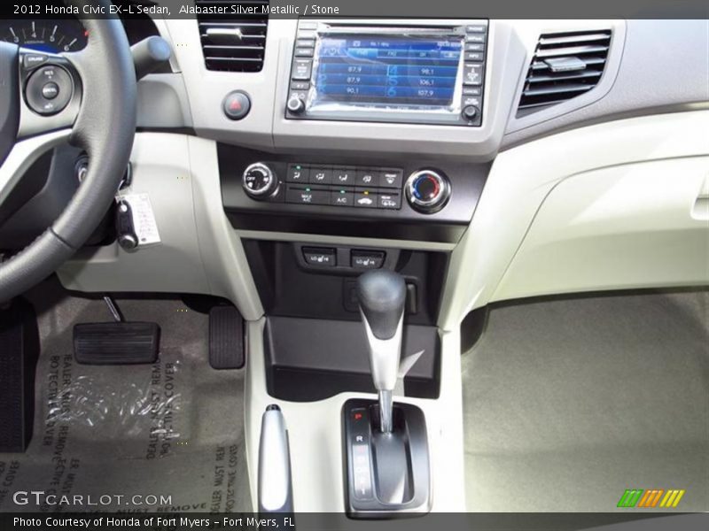 Alabaster Silver Metallic / Stone 2012 Honda Civic EX-L Sedan
