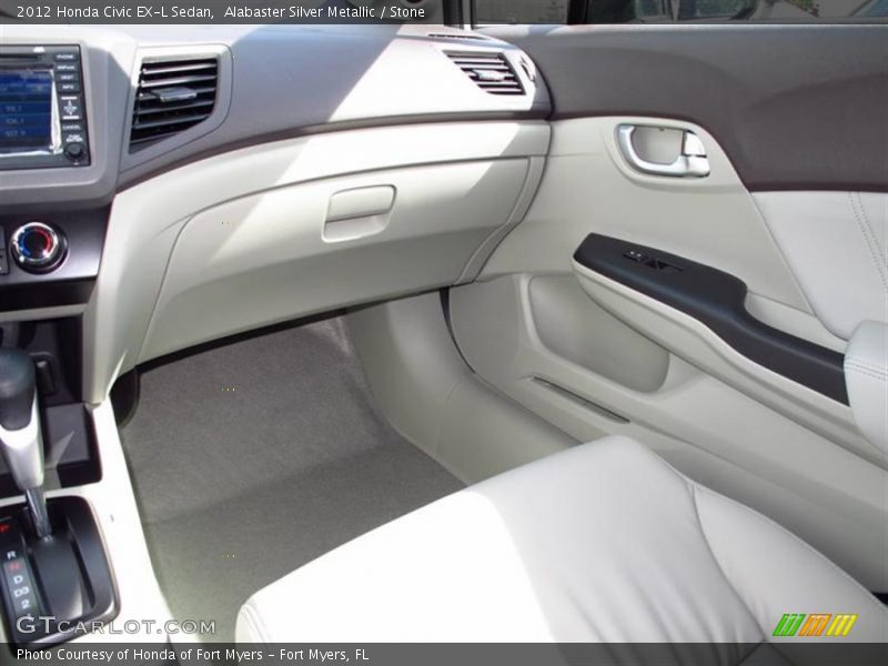Alabaster Silver Metallic / Stone 2012 Honda Civic EX-L Sedan