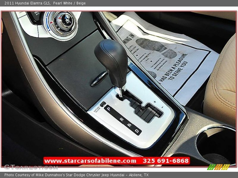 Pearl White / Beige 2011 Hyundai Elantra GLS