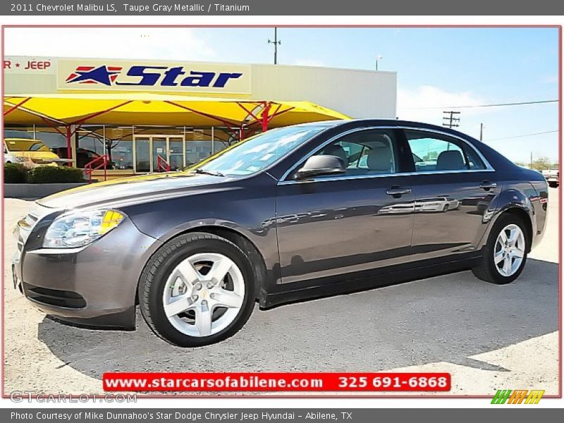 Taupe Gray Metallic / Titanium 2011 Chevrolet Malibu LS