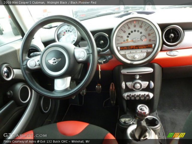 Midnight Black / Black/Rooster Red 2009 Mini Cooper S Clubman