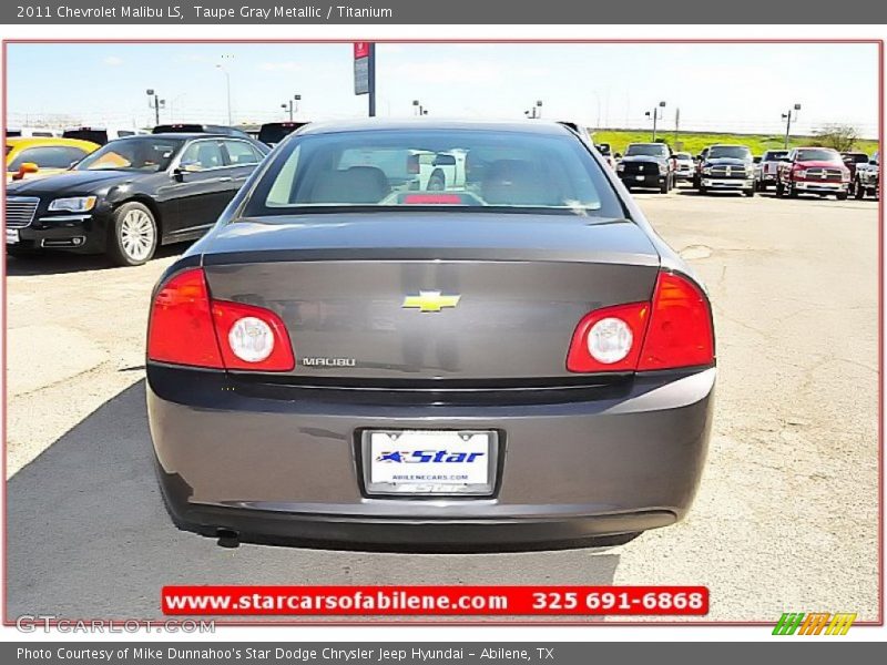 Taupe Gray Metallic / Titanium 2011 Chevrolet Malibu LS