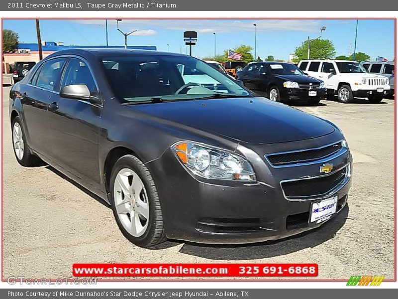 Taupe Gray Metallic / Titanium 2011 Chevrolet Malibu LS
