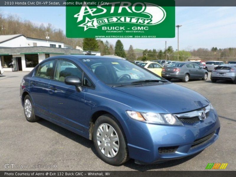 Atomic Blue Metallic / Gray 2010 Honda Civic DX-VP Sedan