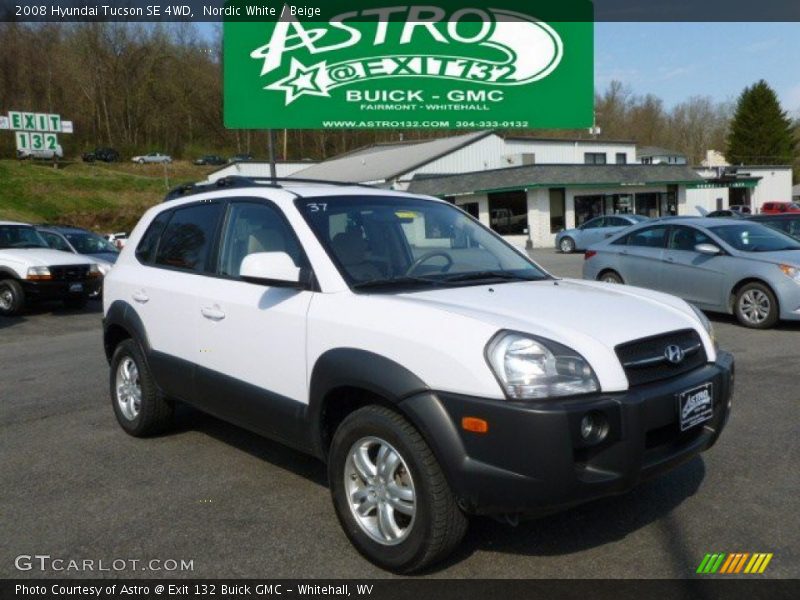 Nordic White / Beige 2008 Hyundai Tucson SE 4WD