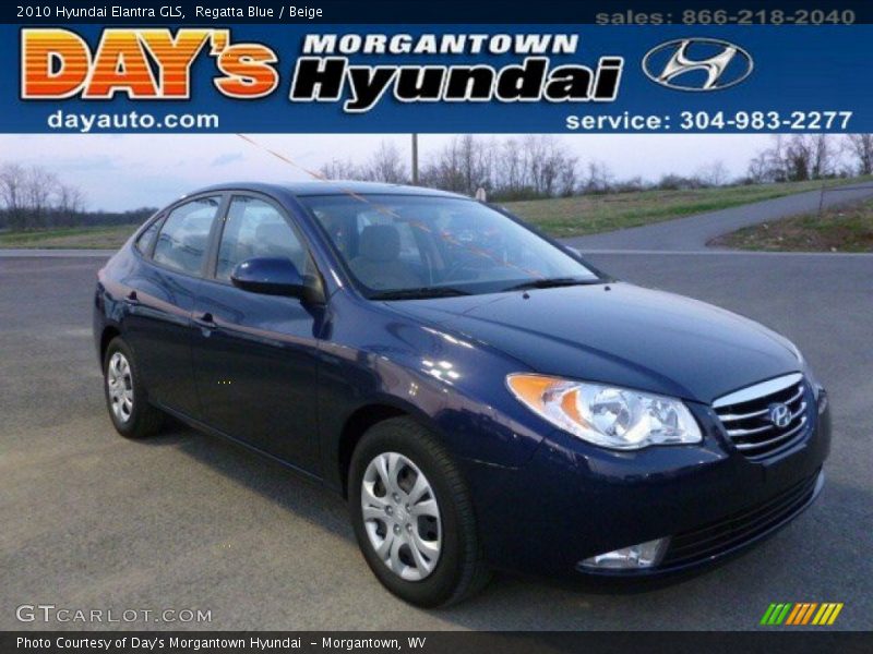 Regatta Blue / Beige 2010 Hyundai Elantra GLS