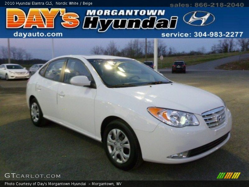 Nordic White / Beige 2010 Hyundai Elantra GLS