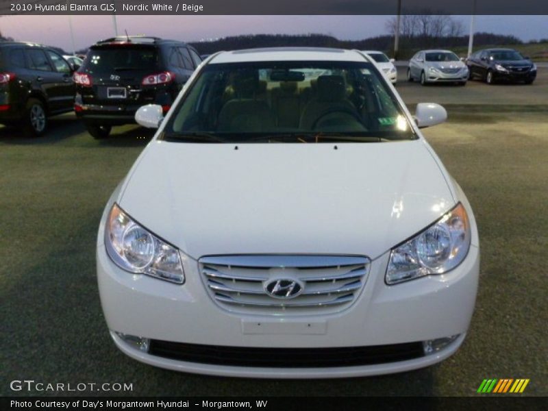 Nordic White / Beige 2010 Hyundai Elantra GLS