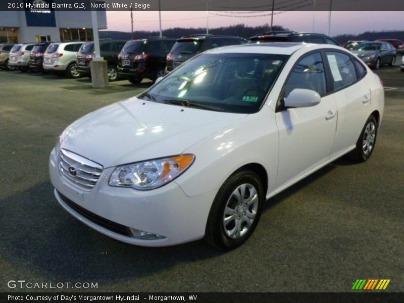 Nordic White / Beige 2010 Hyundai Elantra GLS