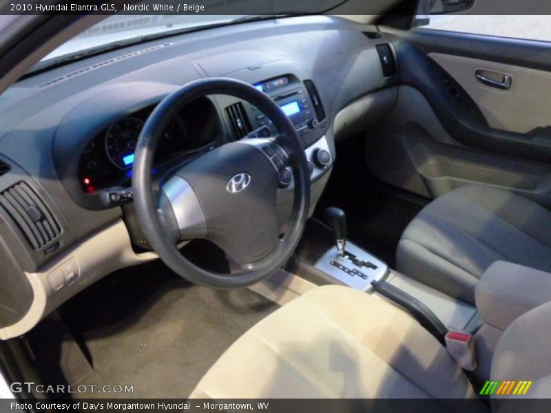 Nordic White / Beige 2010 Hyundai Elantra GLS