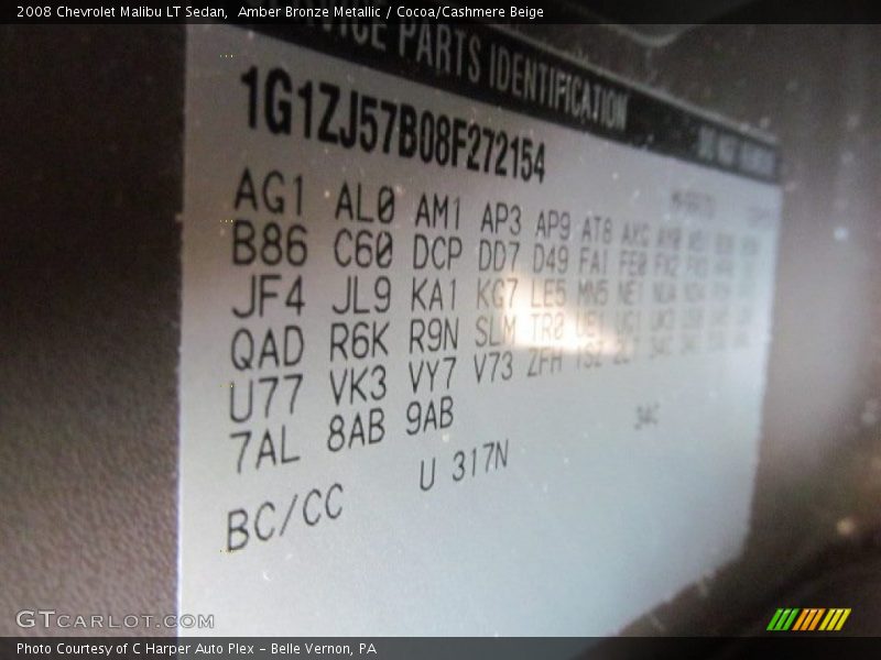 Amber Bronze Metallic / Cocoa/Cashmere Beige 2008 Chevrolet Malibu LT Sedan