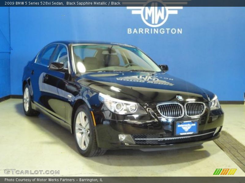 Black Sapphire Metallic / Black 2009 BMW 5 Series 528xi Sedan