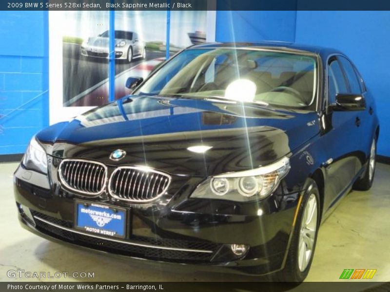 Black Sapphire Metallic / Black 2009 BMW 5 Series 528xi Sedan