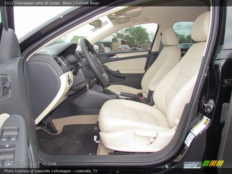 Black / Cornsilk Beige 2012 Volkswagen Jetta SE Sedan