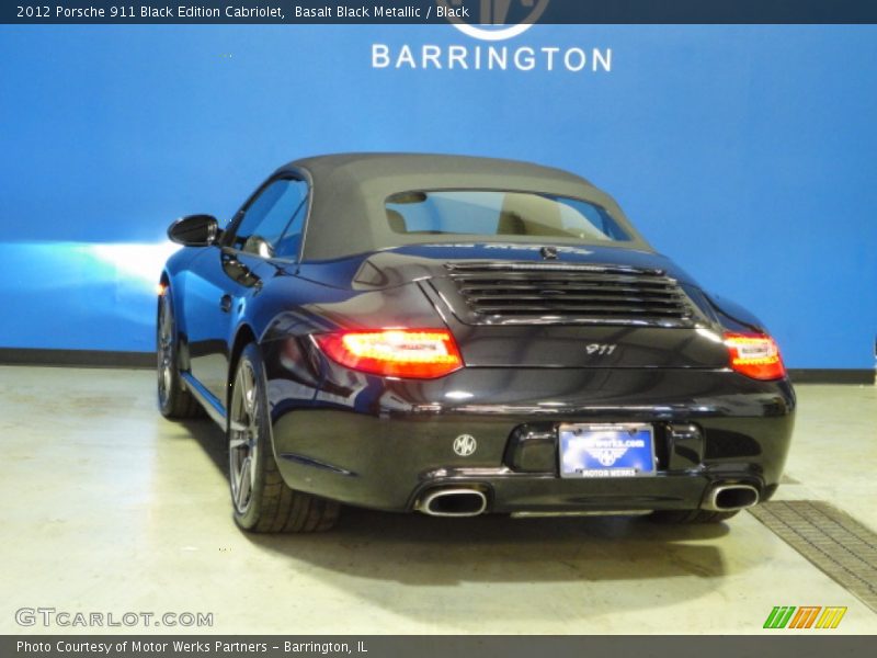 Basalt Black Metallic / Black 2012 Porsche 911 Black Edition Cabriolet