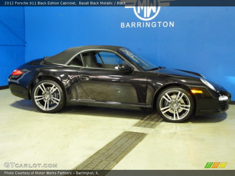 Basalt Black Metallic / Black 2012 Porsche 911 Black Edition Cabriolet