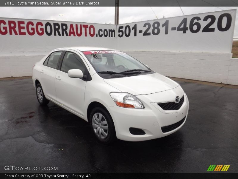 Super White / Dark Charcoal 2011 Toyota Yaris Sedan