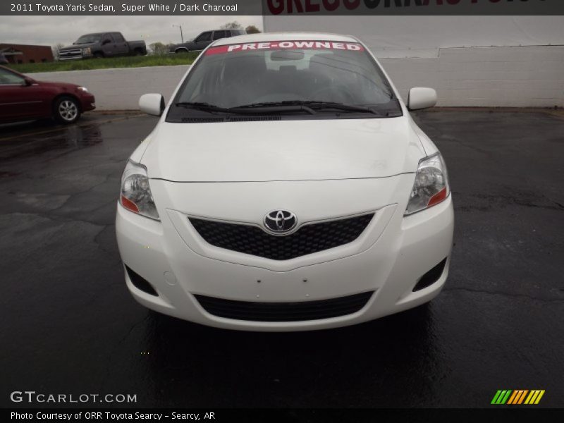 Super White / Dark Charcoal 2011 Toyota Yaris Sedan