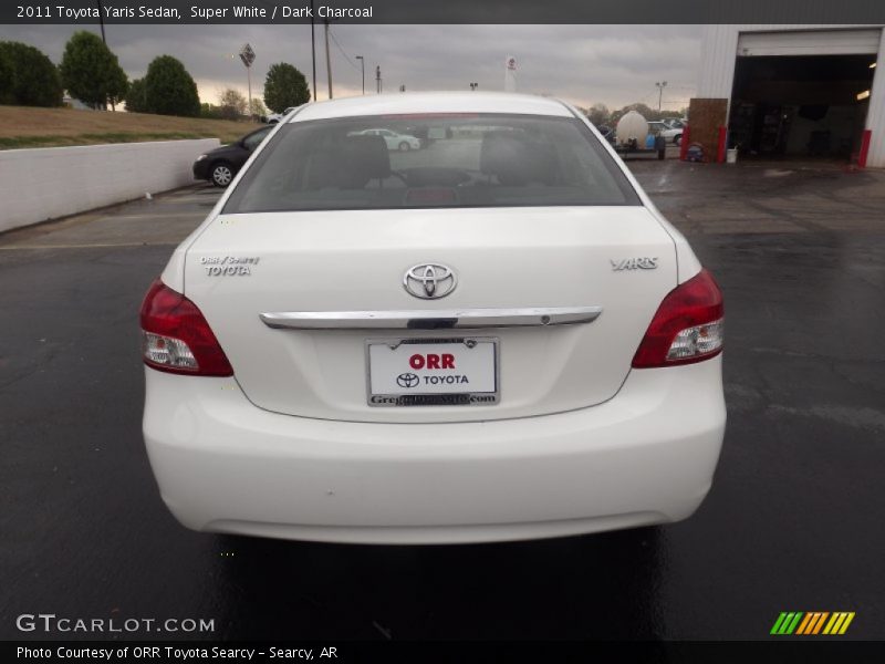 Super White / Dark Charcoal 2011 Toyota Yaris Sedan
