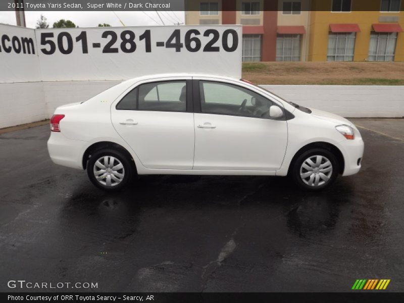 Super White / Dark Charcoal 2011 Toyota Yaris Sedan