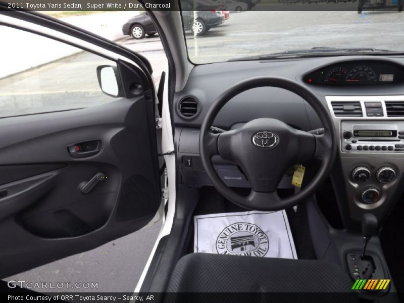 Super White / Dark Charcoal 2011 Toyota Yaris Sedan