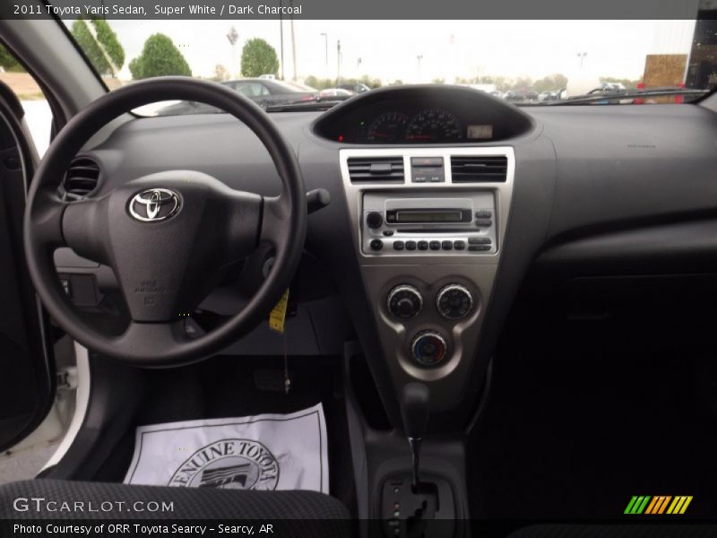 Super White / Dark Charcoal 2011 Toyota Yaris Sedan