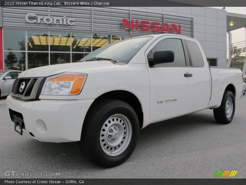 Blizzard White / Charcoal 2010 Nissan Titan XE King Cab
