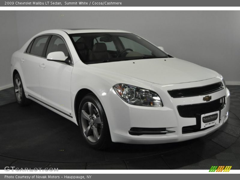 Summit White / Cocoa/Cashmere 2009 Chevrolet Malibu LT Sedan