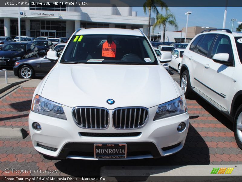 Alpine White / Black 2011 BMW X3 xDrive 28i