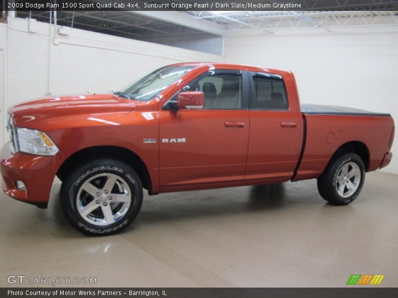  2009 Ram 1500 Sport Quad Cab 4x4 Sunburst Orange Pearl