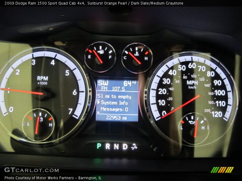 Sunburst Orange Pearl / Dark Slate/Medium Graystone 2009 Dodge Ram 1500 Sport Quad Cab 4x4