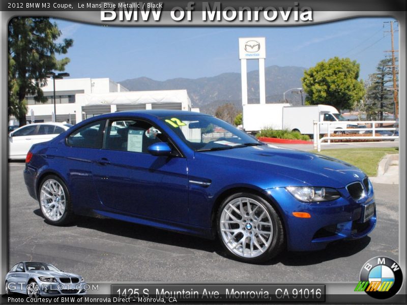 Le Mans Blue Metallic / Black 2012 BMW M3 Coupe